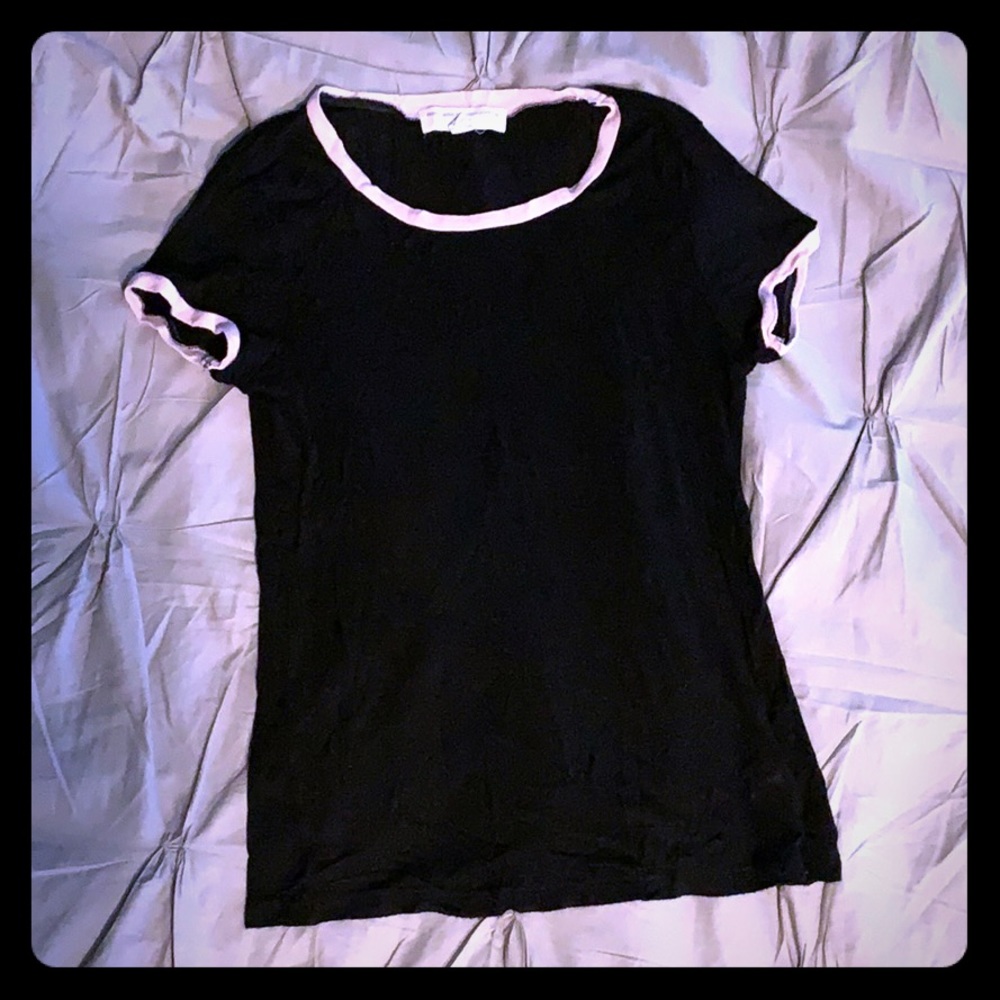Black T-Shirt with Pink